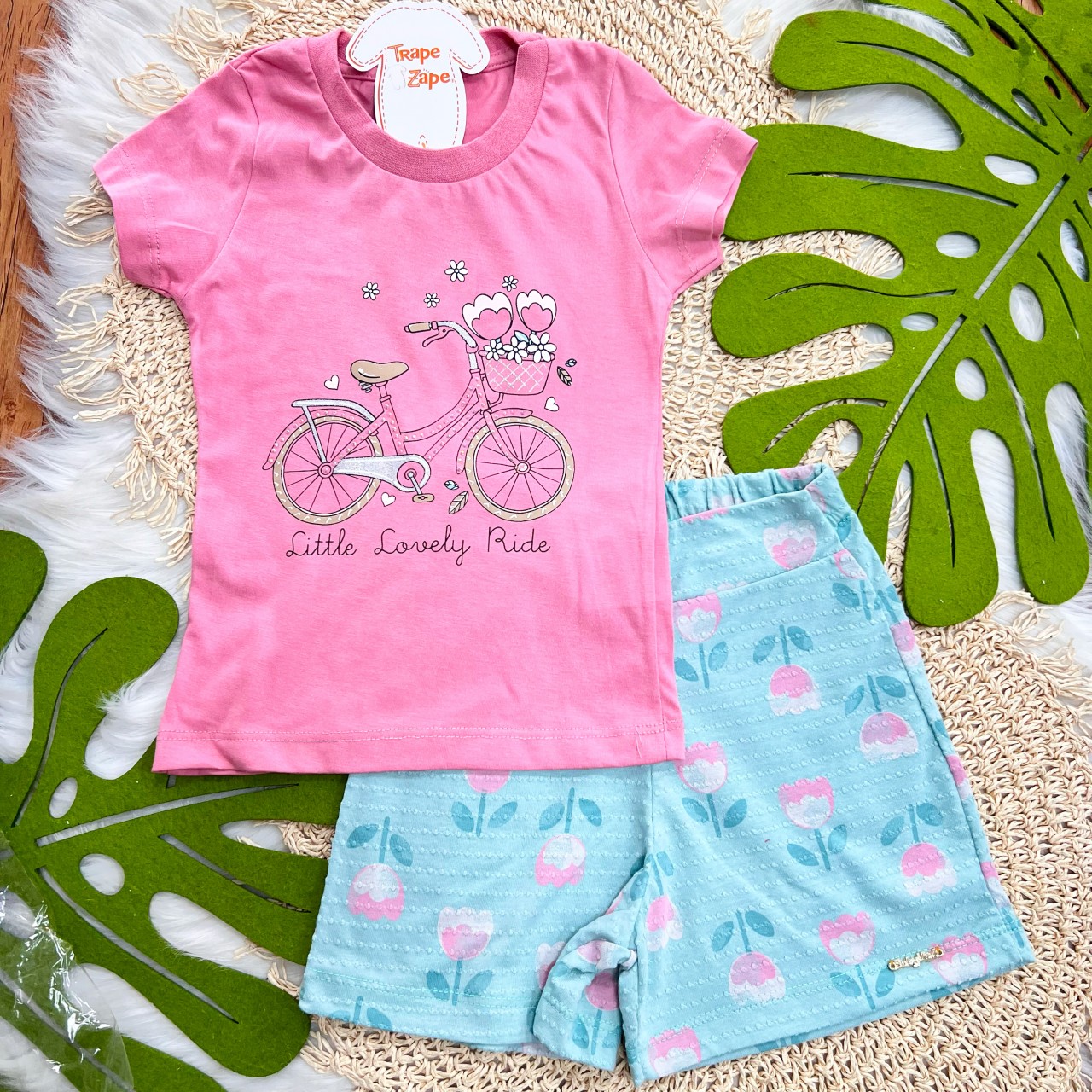 Conj. Blusa Little Lovely Ride e Short - Rose